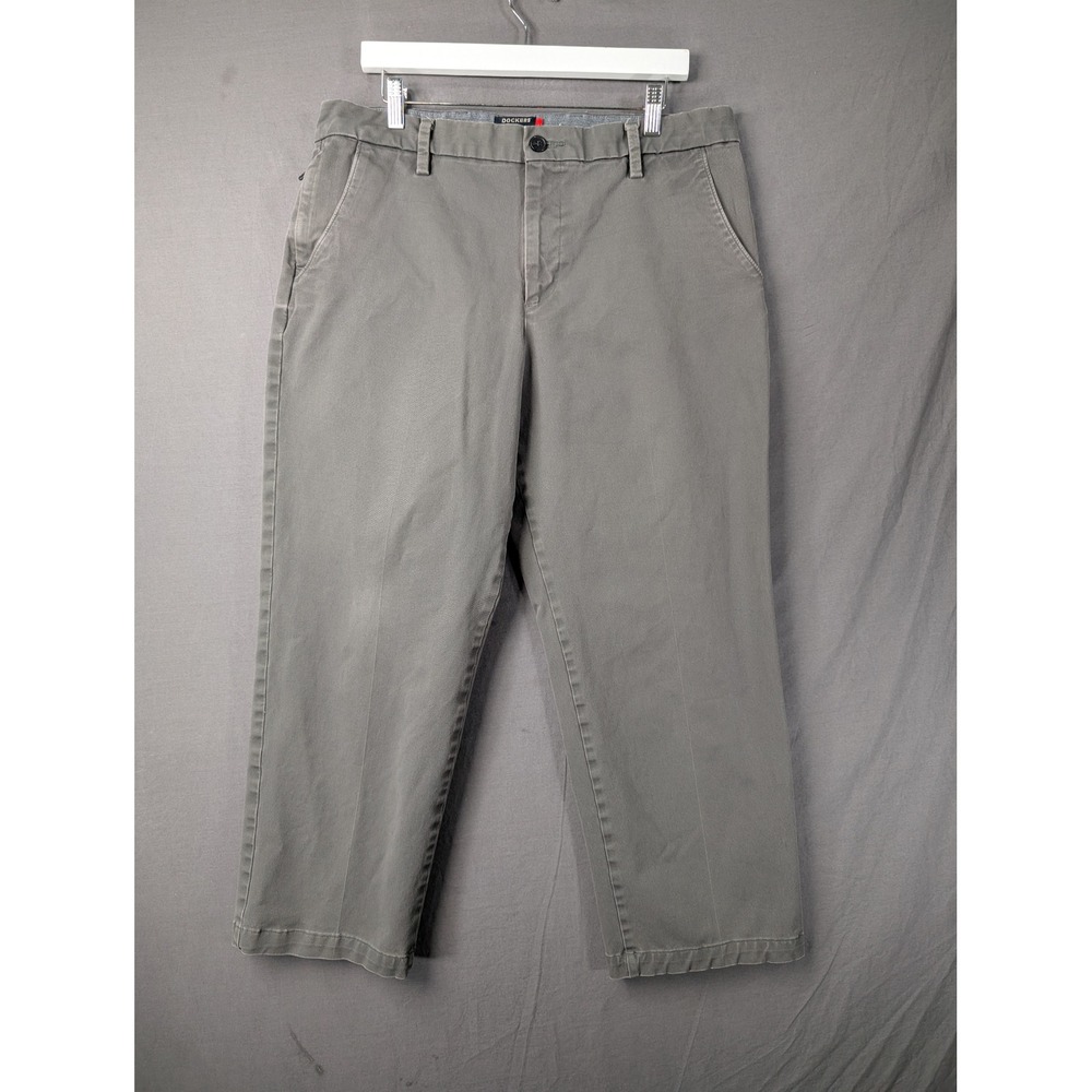 Dockers Mens Smart 360 Flex Khaki Chino Pants Grey W36 L29 39983-0004